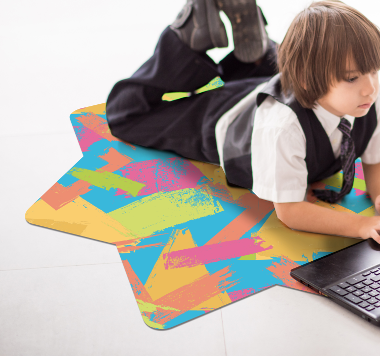 Tappeto vinile geometrico forme astratte colorate - TenStickers