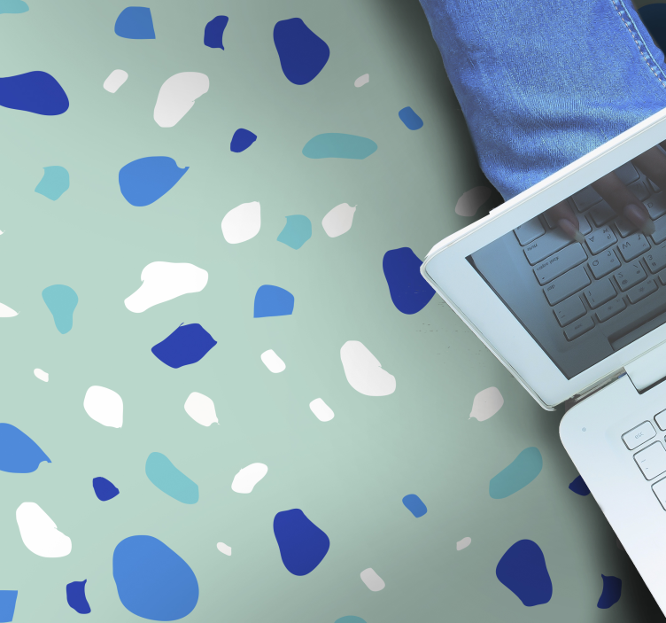 Tappeti vinile motivi terrazzo blu - TenStickers