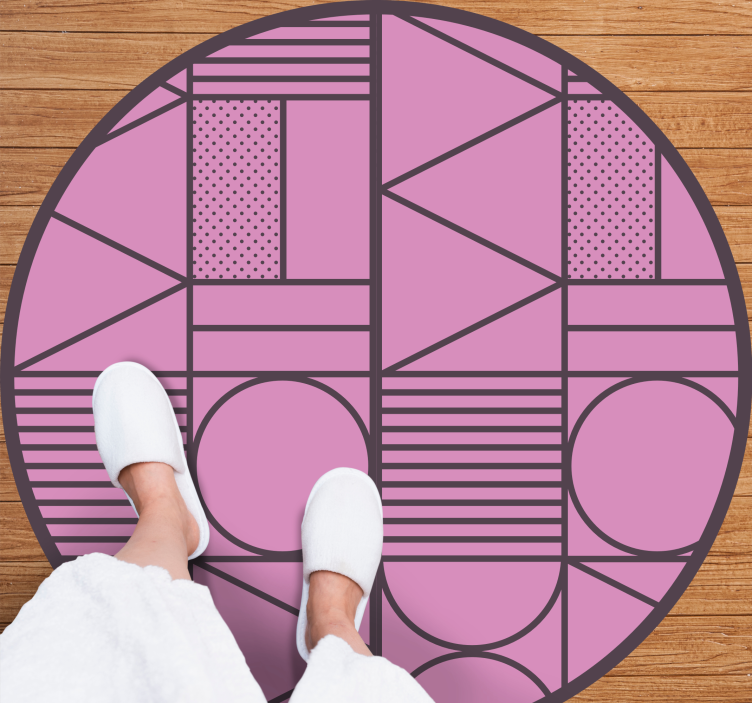Tappeto vinile geometrico forme rosa - TenStickers
