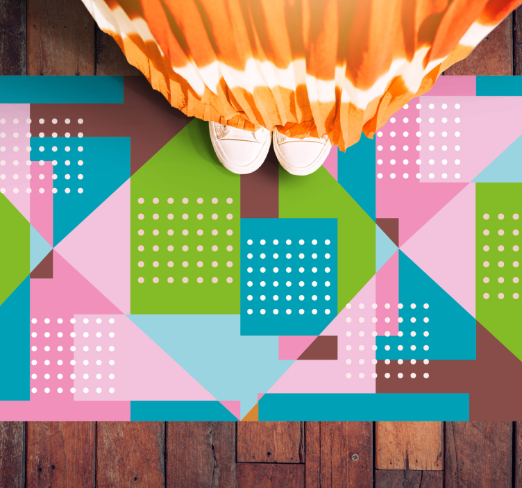 Tappeto vinile geometrico fusione di forme geometriche - TenStickers