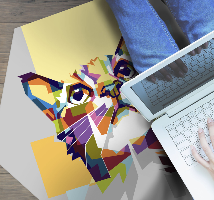 Tappeto vinile geometrico gatto geometrico - TenStickers