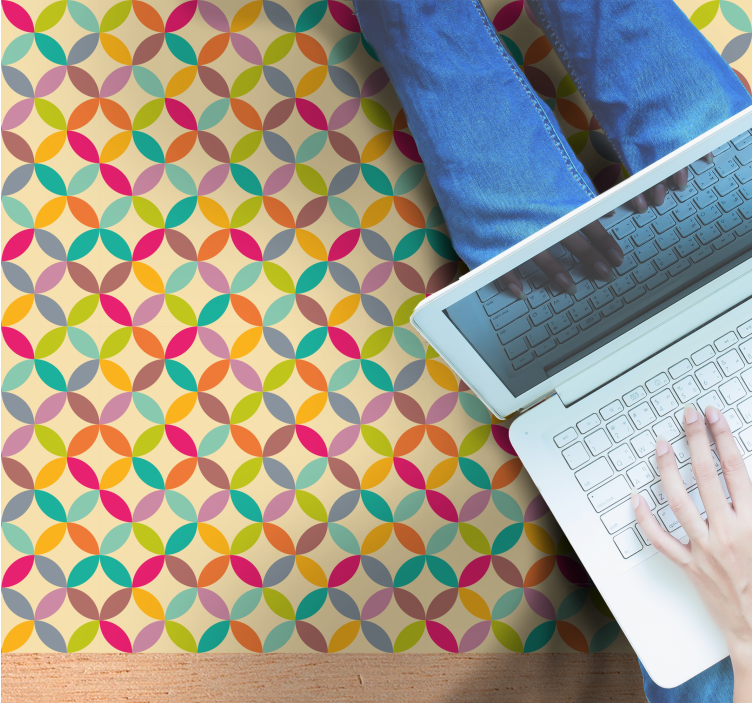 Tappeto vinile geometrico geometrico colorato - TenStickers