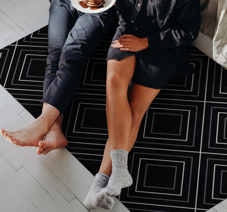 Tappeto vinile geometrico geometrico monocromatico - TenStickers