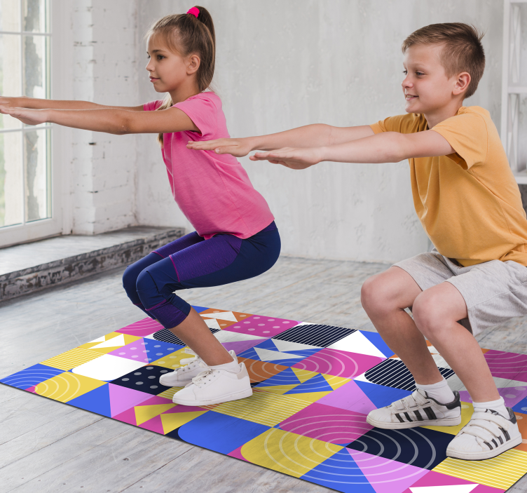 Tappeto vinile geometrico gioco di motivi geometrici - TenStickers