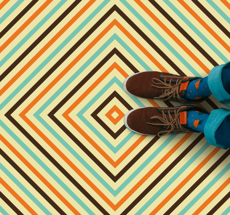 Tappeto vinile geometrico linee a forma di diamante - TenStickers