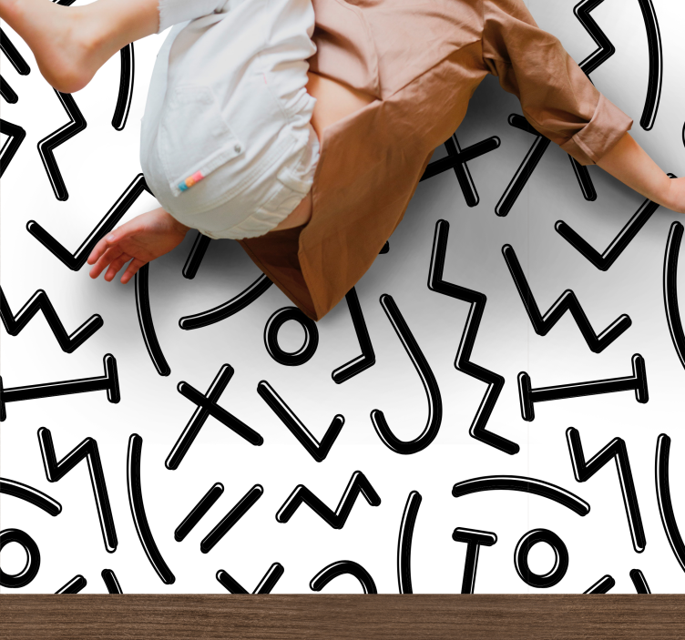 Tappeto vinile per bambini linee astratte dinamiche - TenStickers