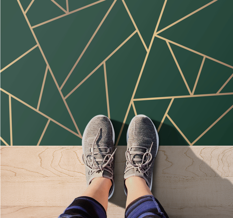 Tappeto vinile geometrico linee verdi eleganti - TenStickers