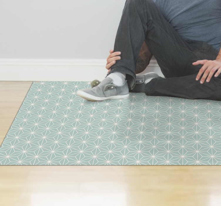 Tappeto vinile geometrico esplosione di stelle verdi - TenStickers