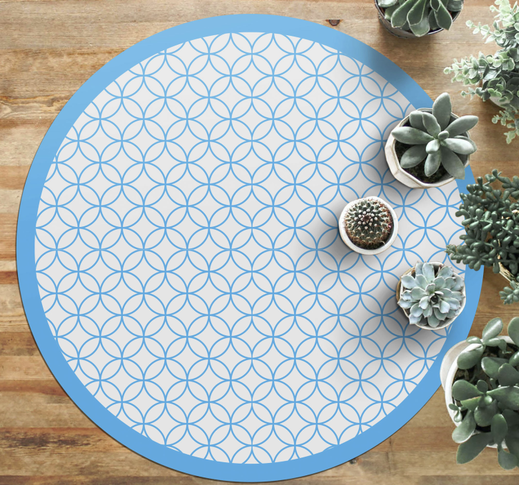 Tappeto vinile geometrico modello elegante circolare blu - TenStickers