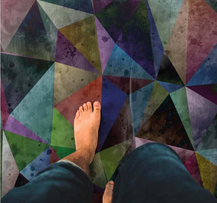 Tappeto vinile geometrico mosaico triangolare colorato - TenStickers