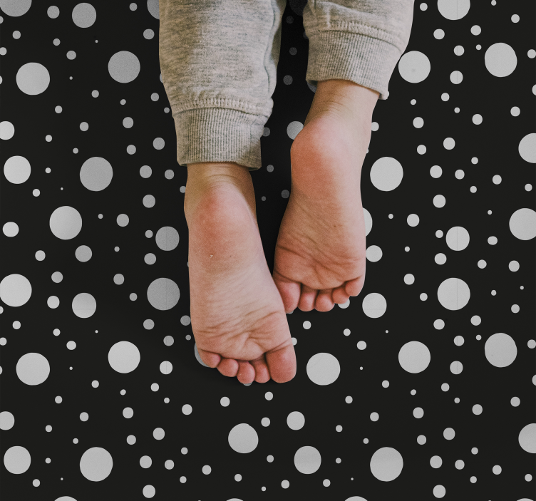 Tappeto vinile bebé pois grigi e neri - TenStickers