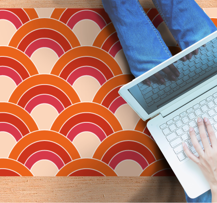 Tappeto vinile geometrico motivi ad arco colorati - TenStickers