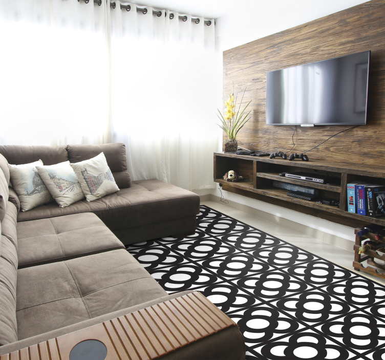 Tappeto vinile geometrico motivi circolari - TenStickers