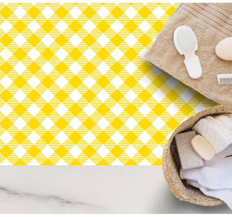 Tappeto vinile strisce motivo a diamante giallo - TenStickers