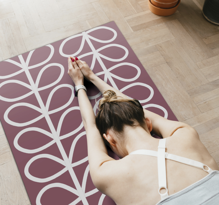 Tappeto vinile geometrico motivo a foglia astratto - TenStickers