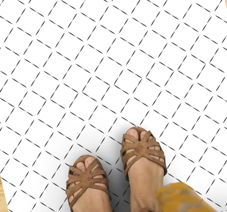 Tappeto vinile geometrico motivo a linee continue - TenStickers