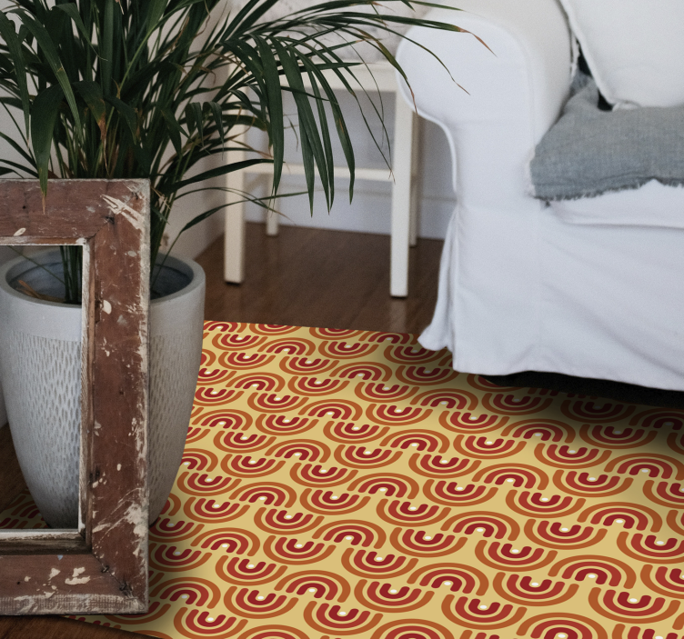 Tappeto vinile geometrico motivo a onde colorate - TenStickers