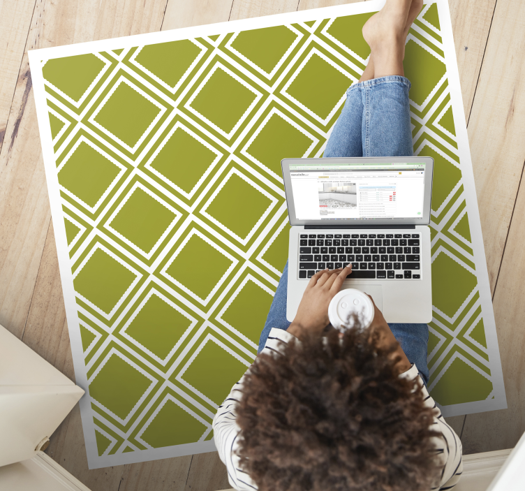 Tappeto vinile geometrico motivo a rombi - TenStickers