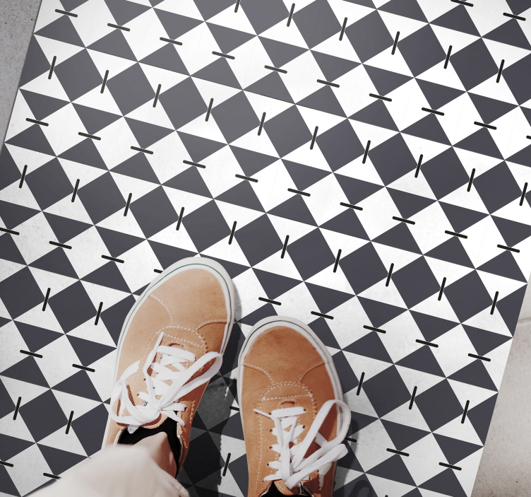 Tappeto vinile geometrico motivo a rombi moderno - TenStickers