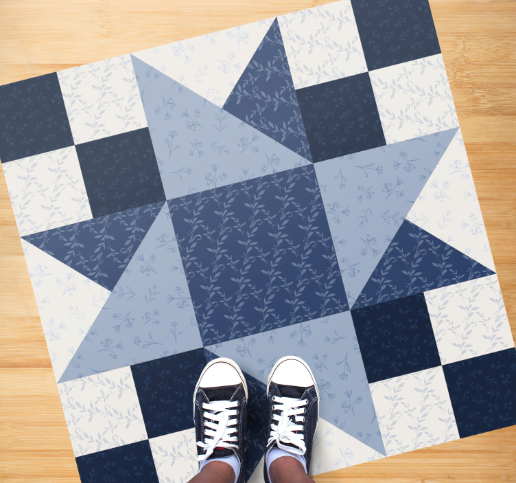 Tappeto vinile geometrico motivo a stella patchwork - TenStickers