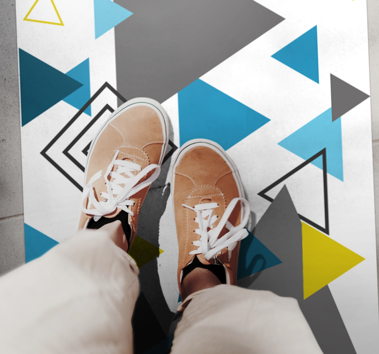 Tappeto vinile geometrico motivo a triangoli astratti - TenStickers