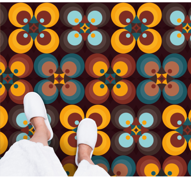 Tappeto vinile piastrelle motivo circolare colorato - TenStickers