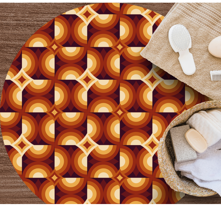 Tappeto vinile geometrico motivo circolare vibrante - TenStickers