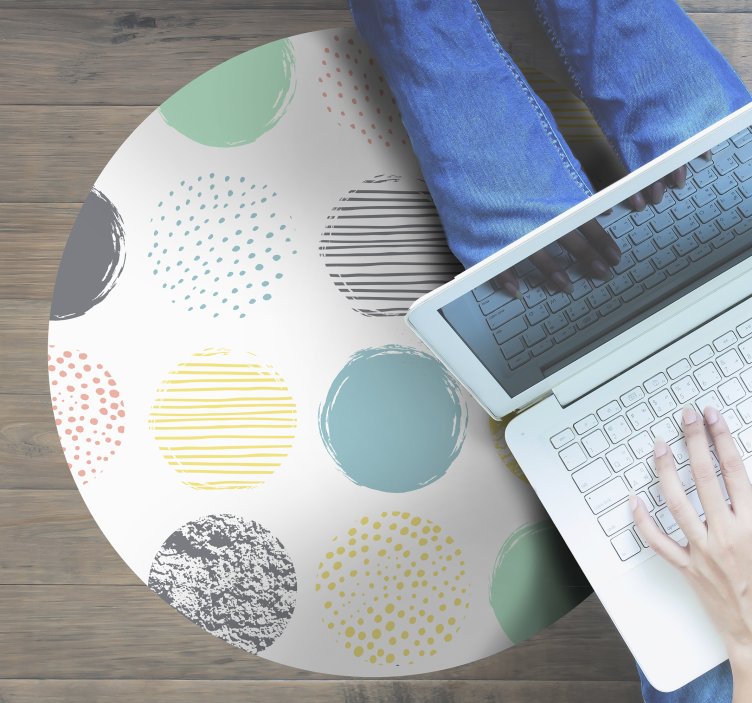 Tappeto vinile geometrico motivo punteggiato colorato - TenStickers