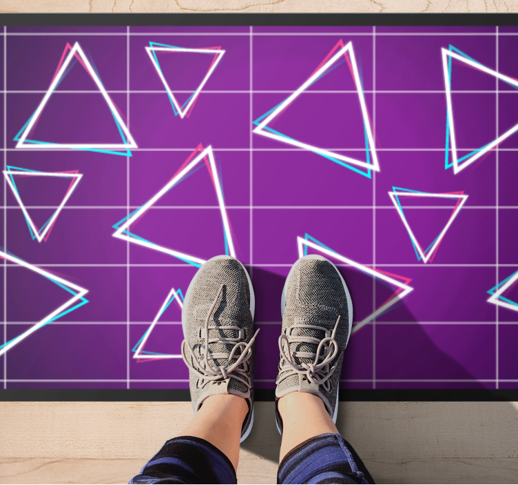 Tappeto vinile geometrico motivo triangoli vibranti - TenStickers
