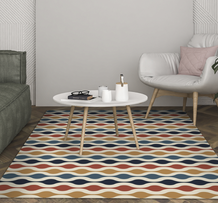 Tappeto in vinile soggiorno onde colorate curve - TenStickers
