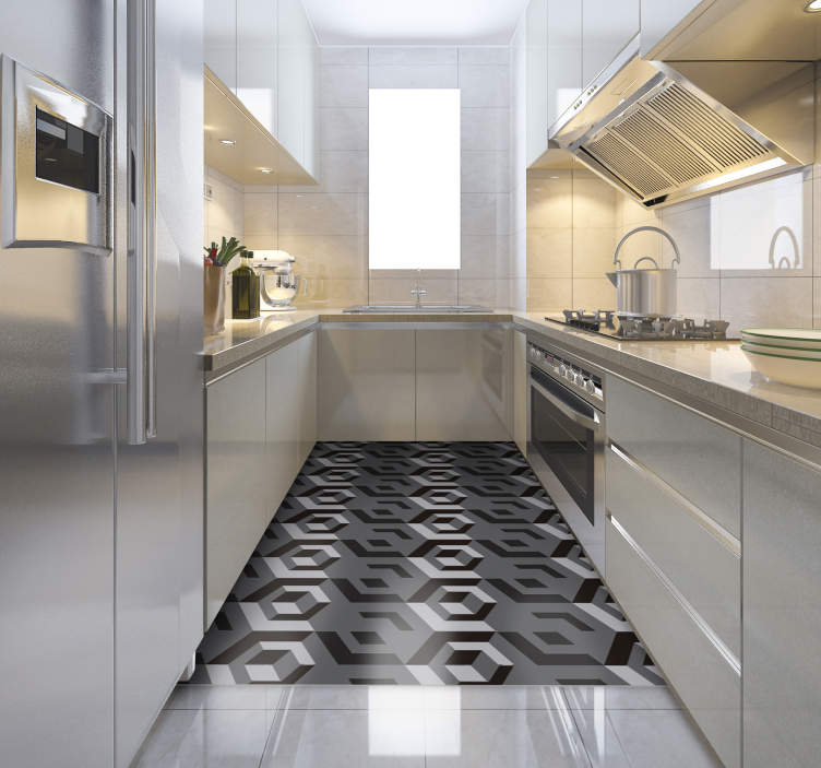 Tappeto vinile geometrico pavimento geometrico della cucina - TenStickers