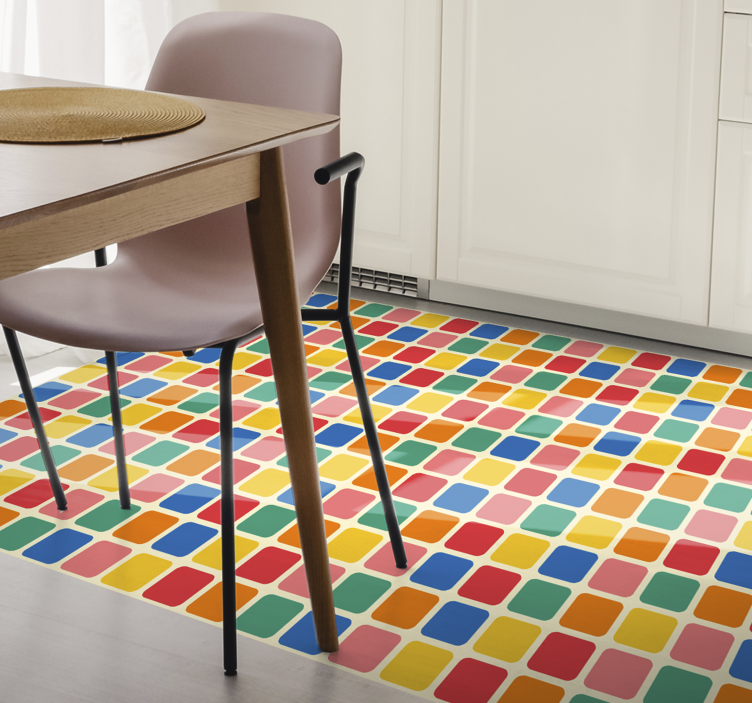 Tappeto vinile geometrico quadrati di mosaico colorato - TenStickers
