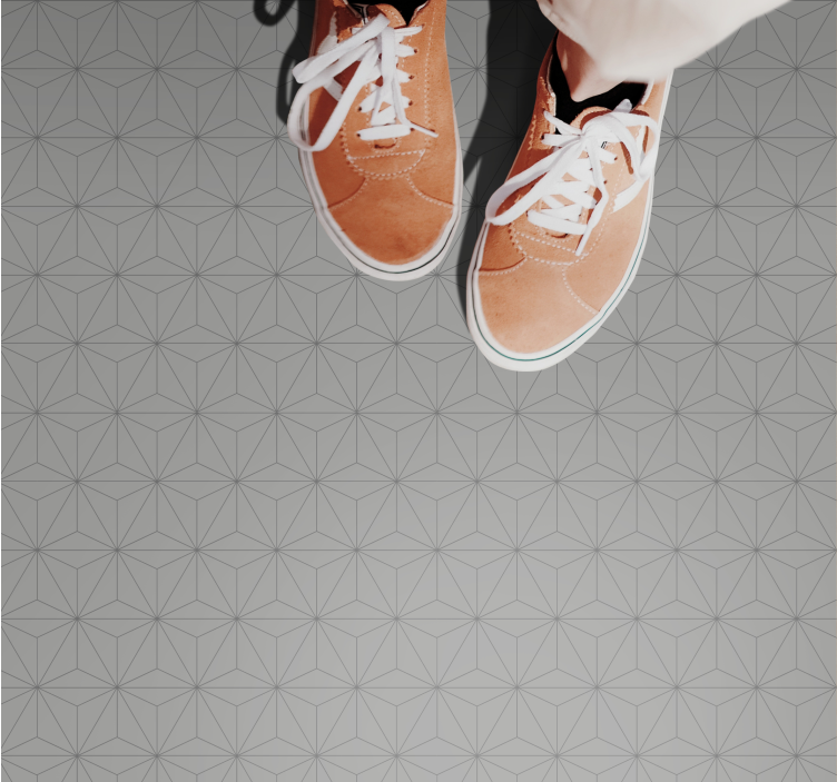 Tappeto vinile piastrelle motivo geometrico grigio - TenStickers