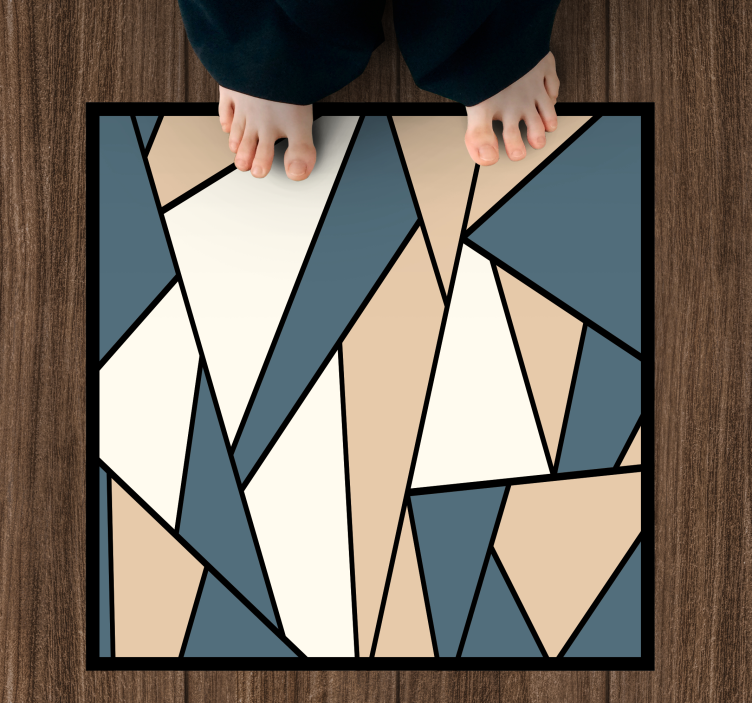 Tappeto vinile geometrico sezioni grigie e beige - TenStickers