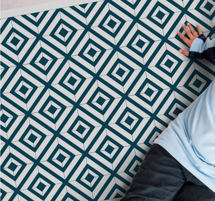 Tappeto vinile geometrico stile a motivo a rombi - TenStickers