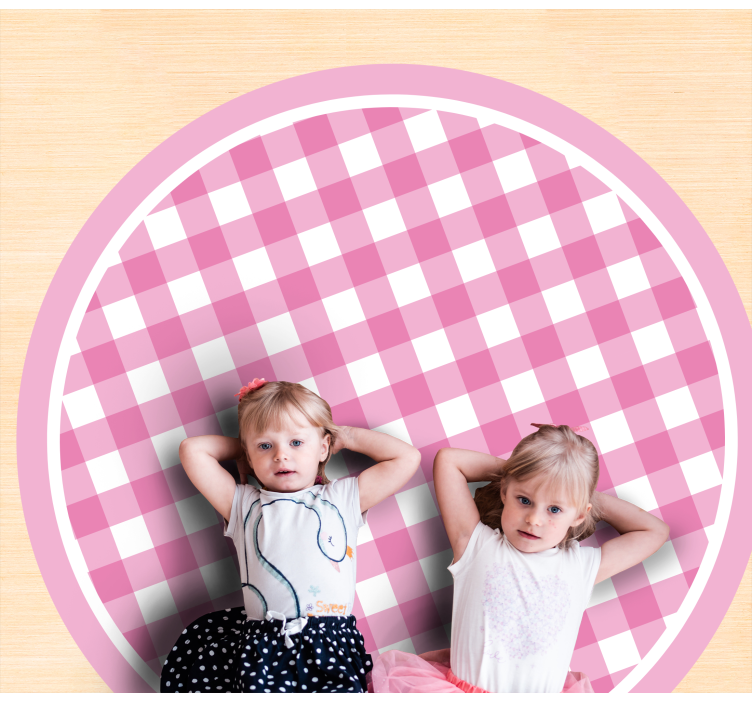 Tappeto vinile per bambini stile a scacchi rosa - TenStickers