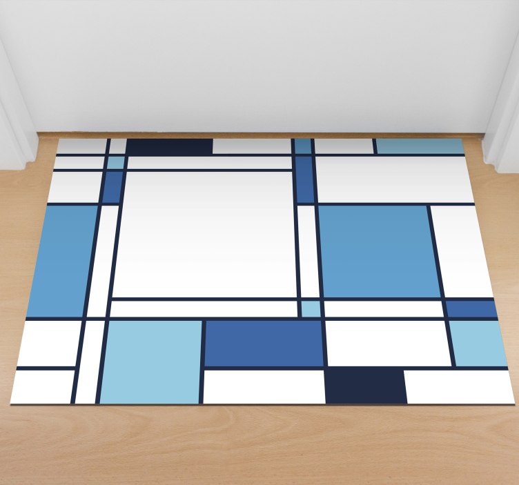 Tappeto vinile moderno motivo geometrico blu - TenStickers