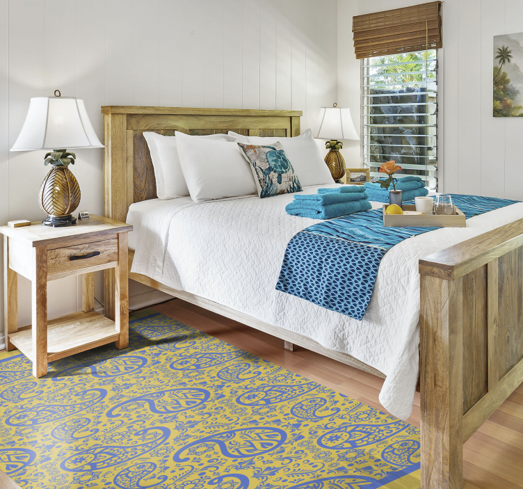 Tappeto vinile camera da letto turbinii di cachemire - TenStickers