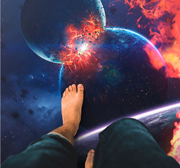 Tappetto vinile stelle avventura nella galassia cosmica - TenStickers