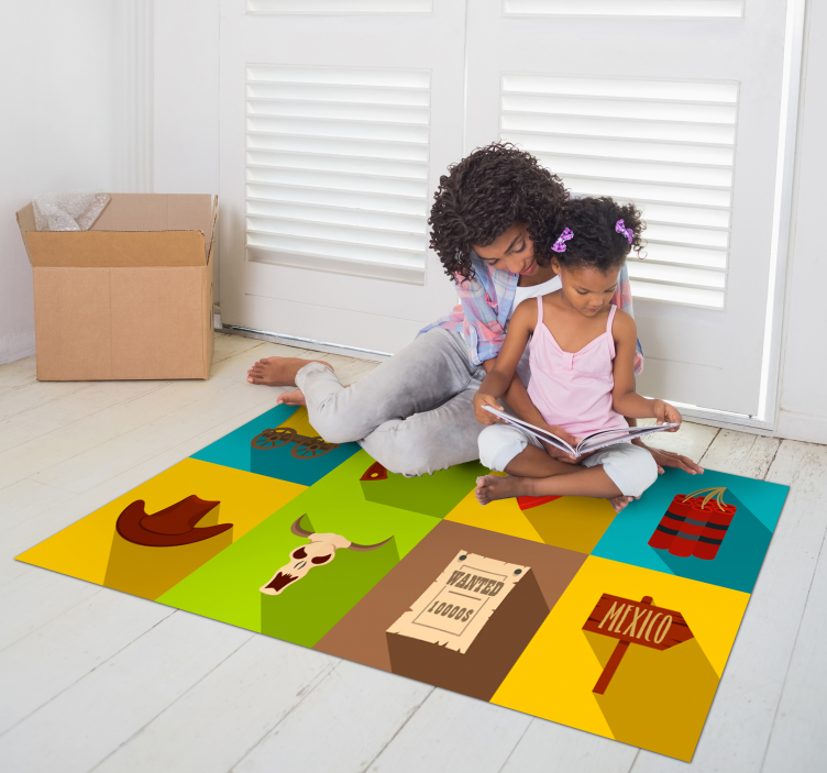 Tappeto vinile giochi avventura occidentale - TenStickers