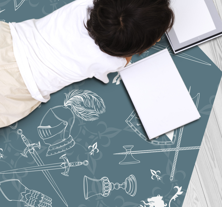 Tappeto vinile giochi cavalleria medievale - TenStickers