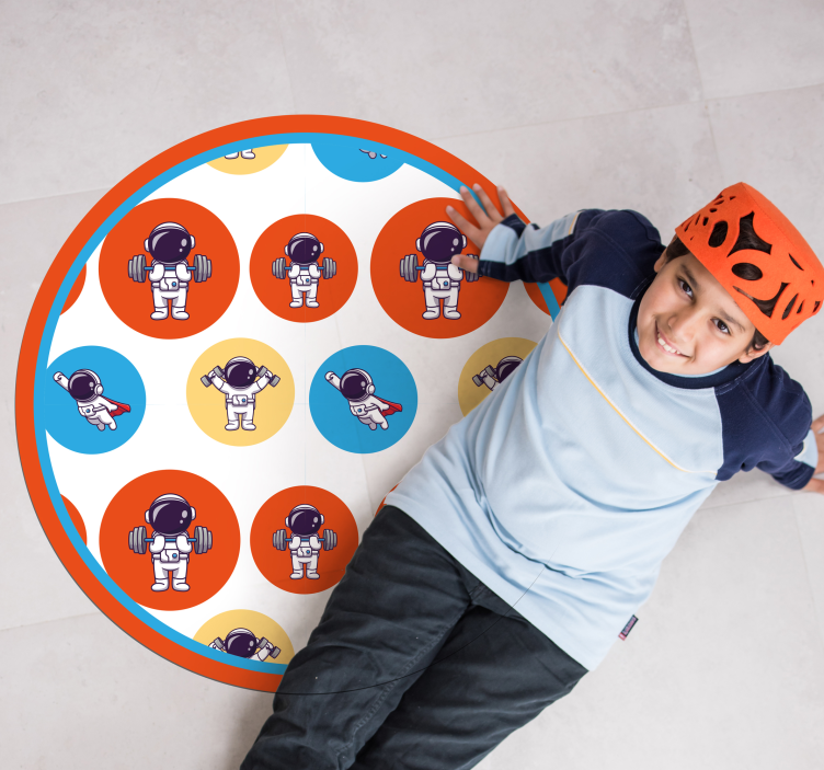 Tappeto vinile per bambini fitness degli astronauti - TenStickers
