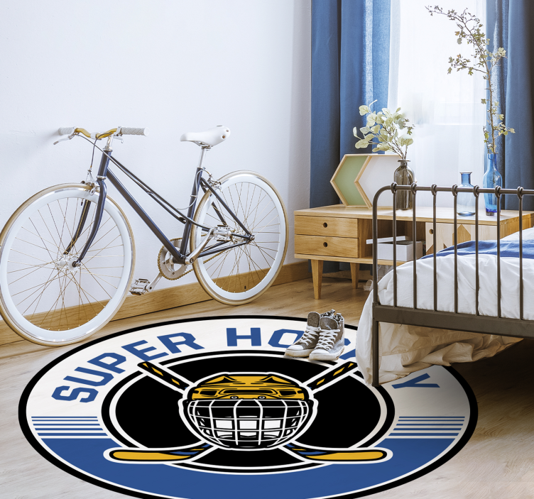 Tappeto vinile giochi emblema dell'hockey - TenStickers