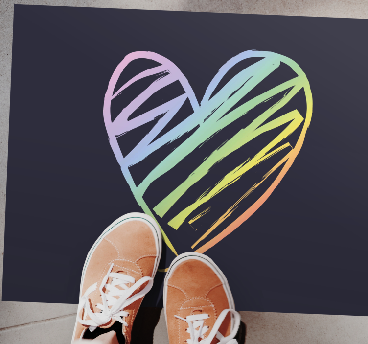 Tappeto vinile per ragazzi cuore arcobaleno - TenStickers