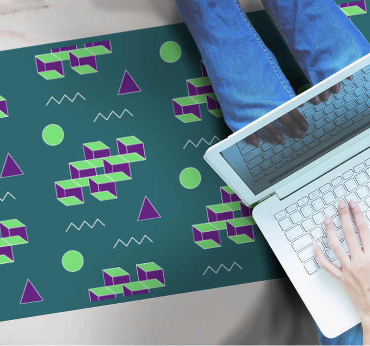 Tappeto vinile vintage forme di blocchi colorati - TenStickers