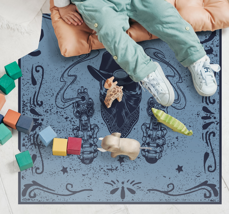 Tappeto vinile giochi immagini del duello da cowboy - TenStickers