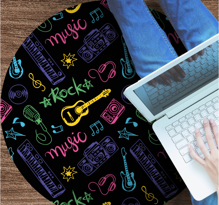 Tappeto vinile per ragazzi modello di icone musicali - TenStickers