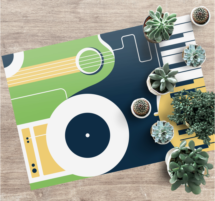 Tappeto vinile rettangolare motivo di strumento musicale - TenStickers