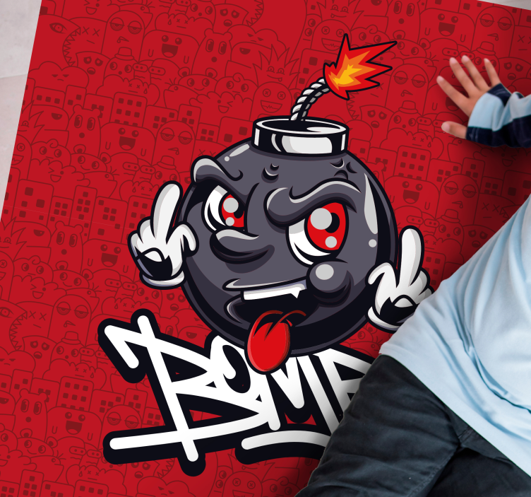 Tappeto vinile per ragazzi personaggio cartoon bomb - TenStickers