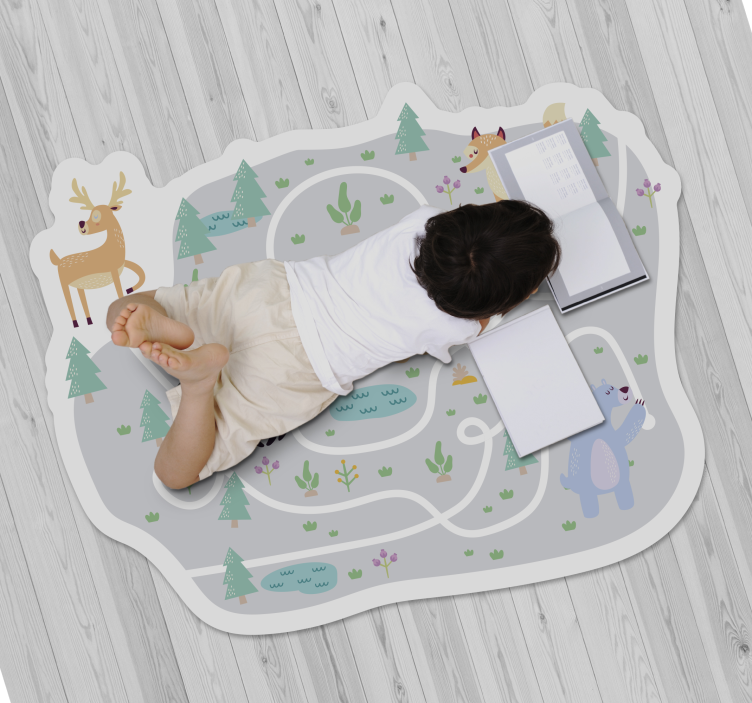 Tappeto vinile giochi sentiero nel bosco giocoso - TenStickers